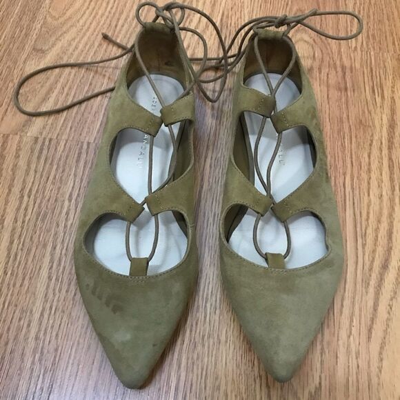 Loeffler Randall Brown Suede Lace Up Ballet Flats - Picture 9 of 10